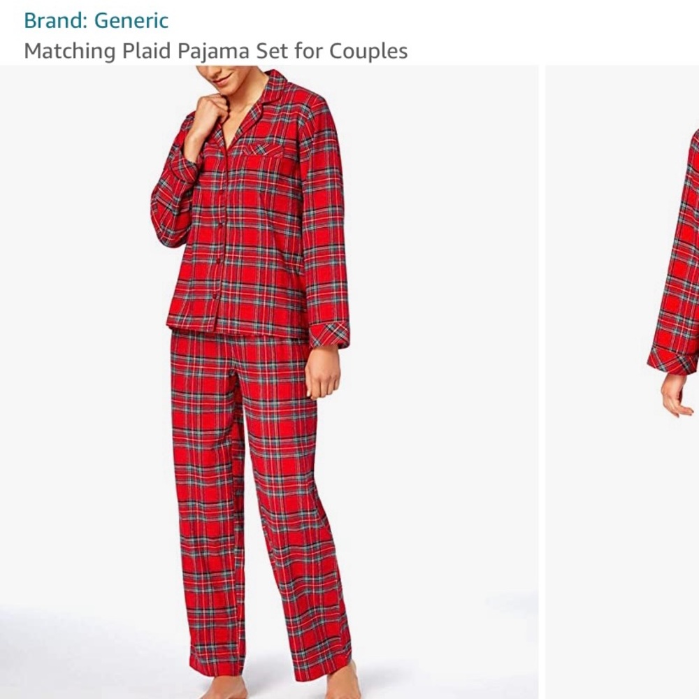 Matching Plaid Christmas pajamas for couple